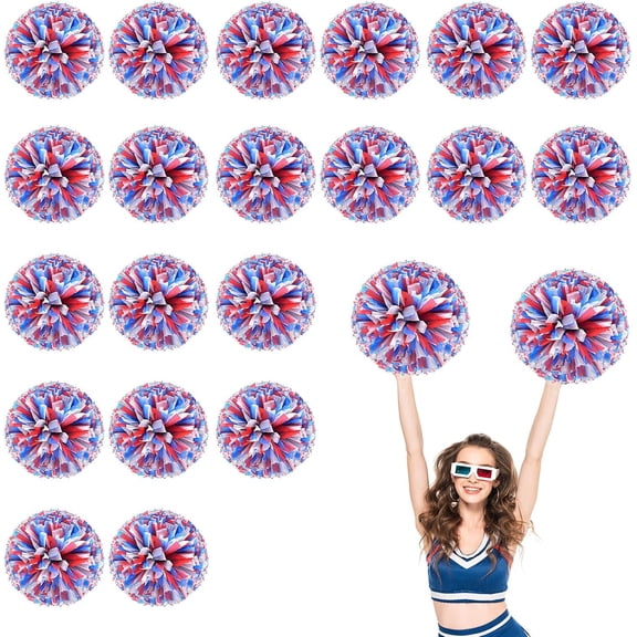 20 PCS Cheerleading Poms, 13.8inch Sports Dance for Sports Team Spirit Cheering with Finger Rings