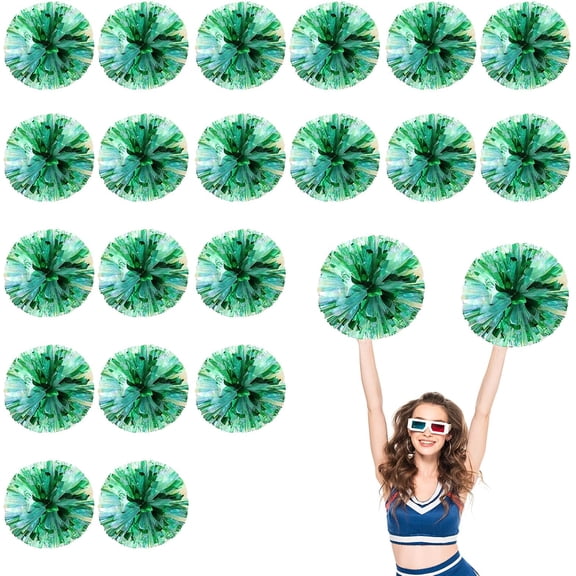 20 PCS Cheerleading Poms, 13.8inch Sports Dance for Sports Team Spirit Cheering with Finger Rings