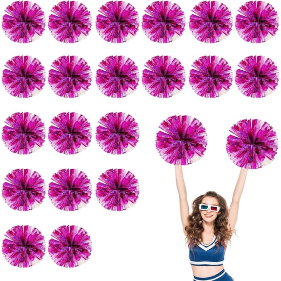 20 PCS Cheerleading Poms, 13.8inch Sports Dance for Sports Team Spirit Cheering with Finger Rings