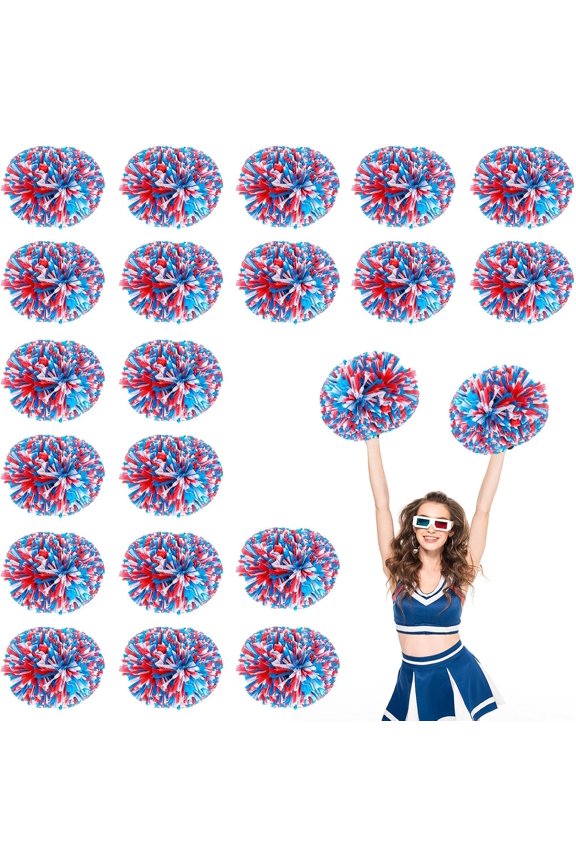 20 PCS pom poms Cheer, 13.8inch Sports Dance for Sports Team Spirit Cheering with Handle