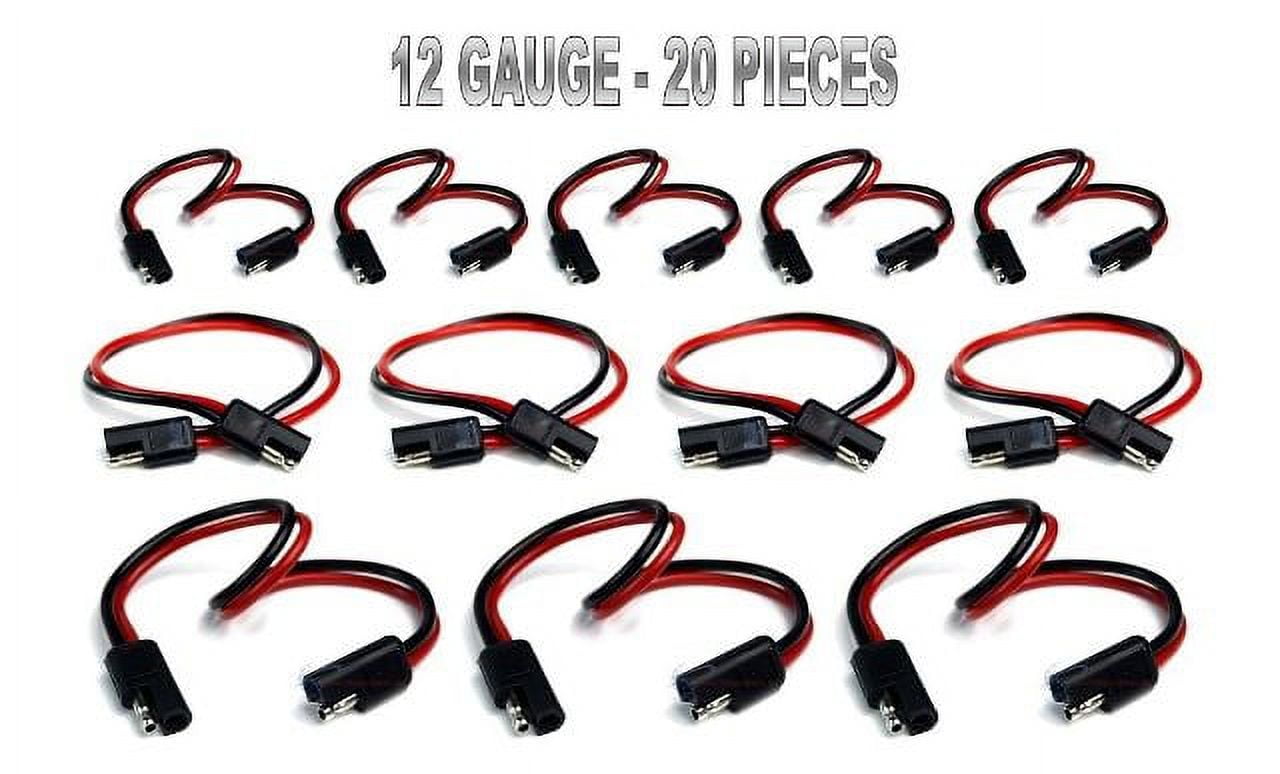 20 PIECES 12 GA 12" QUICK DISCONNECT POLARIZED INLINE POWER CABLE WIRE HARNESS