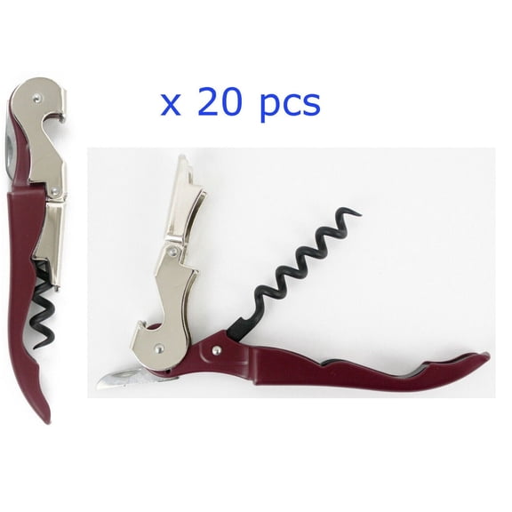 20 PSC Openers, Corkscrew Wine Bottle Opener, Burgundy Color