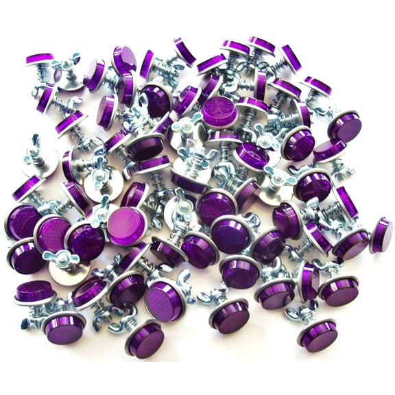20 PURPLE MINI REFLECTORS LICENSE PLATE MOTORCYCLE BIKE TRUCK TRAILER