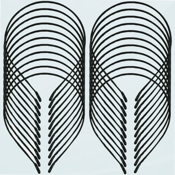 20 Pack 0.5CM Plain Black Cloth Fabric Covered Thin Slim Hard Metal Headband Wire Hairband Elastic Hair Hoop Holder Clasp Tiara Crown for Women Men Headpiece Craft DIY Accessories