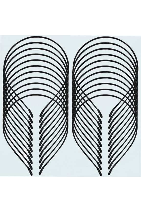 20 Pack 0.5CM Plain Black Cloth Fabric Covered Thin Slim Hard Metal Headband Wire Hairband Elastic Hair Hoop Holder Clasp Tiara Crown for Women Men Headpiece Craft DIY Accessories