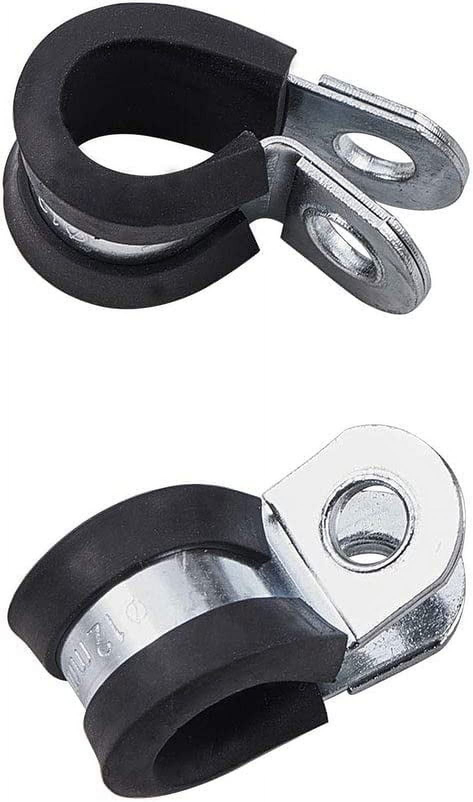 LOKMAN 20 Pack 1/2 Inch Stainless Steel Cable Clamp, Rubber Cushioned Insulated Clamp Metal Clamp Tube Holder For Tube Pipe Or Wire Cord Installation