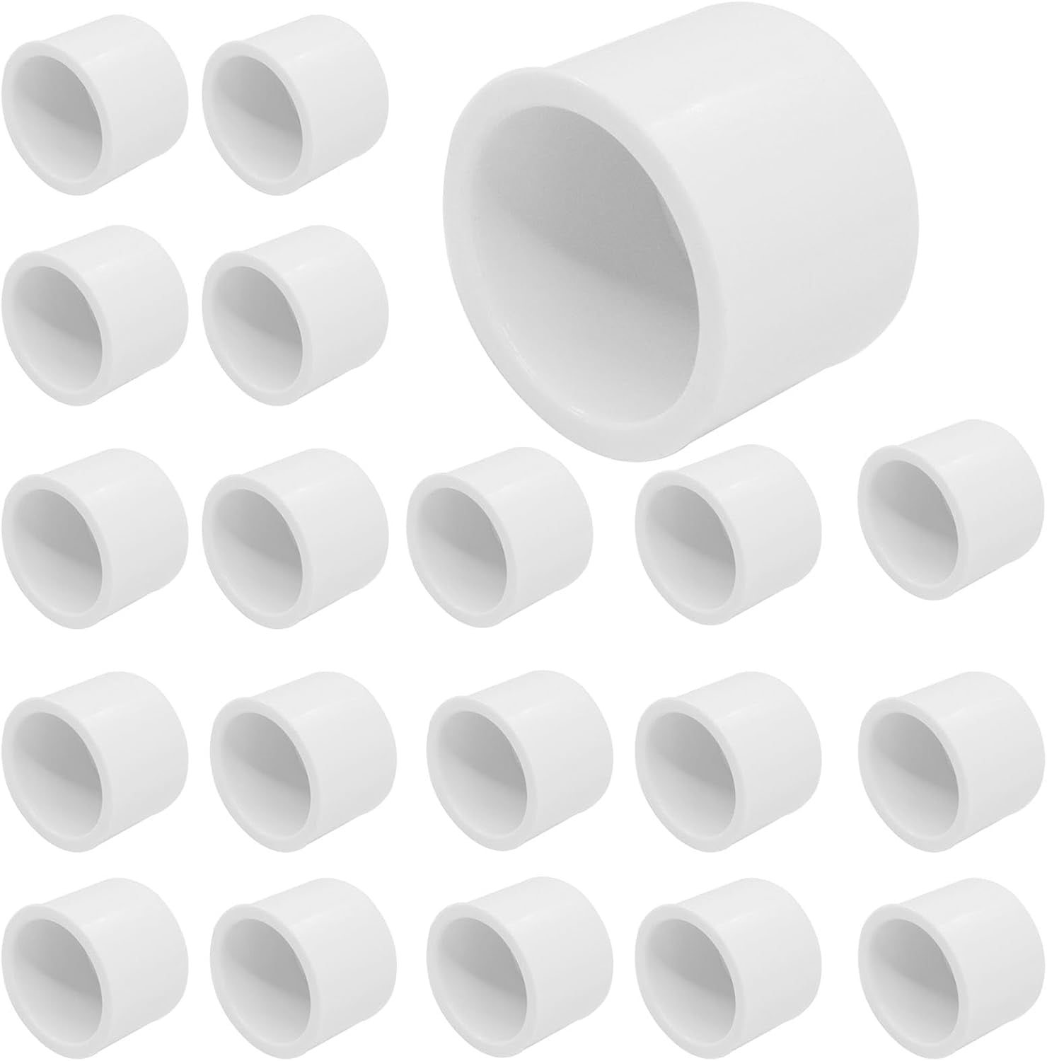 20 Pack 1/2 Inch PVC Pipe End Cap Fitting - Walmart.com