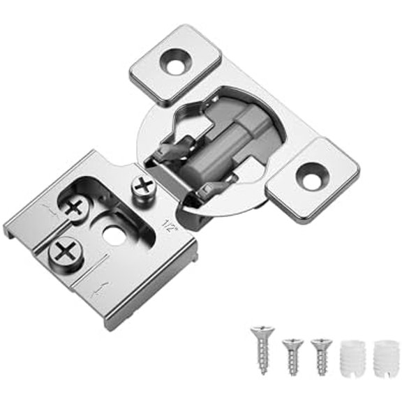 20 Pack 1/2 Inch Soft Close Hinges for Face Frame Cabinet Door, Concealed Hinge 105 Degree 3D Technology 35mm Cup Diameter with Screws, Home Decoration, Engineering, Hotel$$Tools & Hardware Other