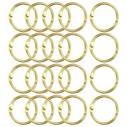 20-Pack 1.57-Inch Nickel-Plated Metal Binder Rings for Paper, Keys, Scrapbooks, Home & Office Organization - Gold