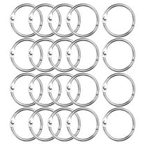 20-Pack 1.57 Inch Nickel-Plated Metal Binder Rings, Silver Loos eleaf Rings for Paper, Keys, Crafts