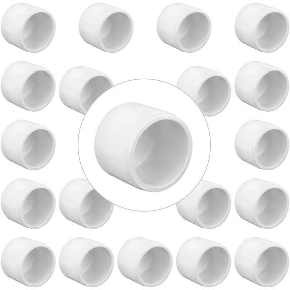 20 Pack 1'' PVC Pipe End Cap Fitting, Schedule 40 Furniture Grade PVC Pipe End Cap Plug Adapter, White 1'' Plug Socket Fittings for Build Furniture DIY Garden Shelf
