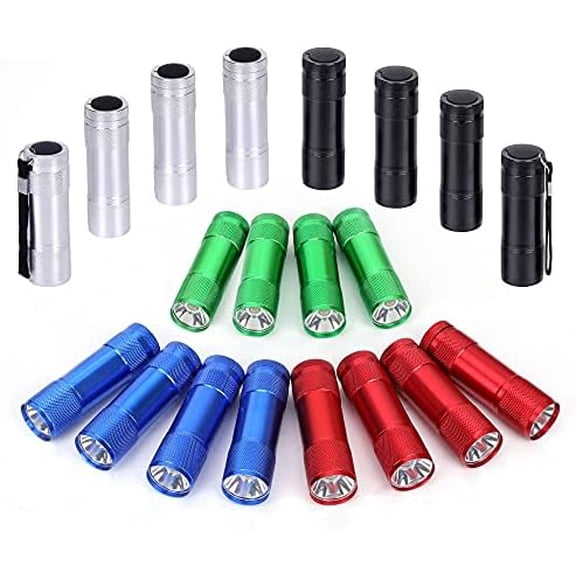 20-Pack 100 Lumen Super Bright Aluminum LED Flashlights Set, with AAA Dry Batteries Included and Pre-Installed$$