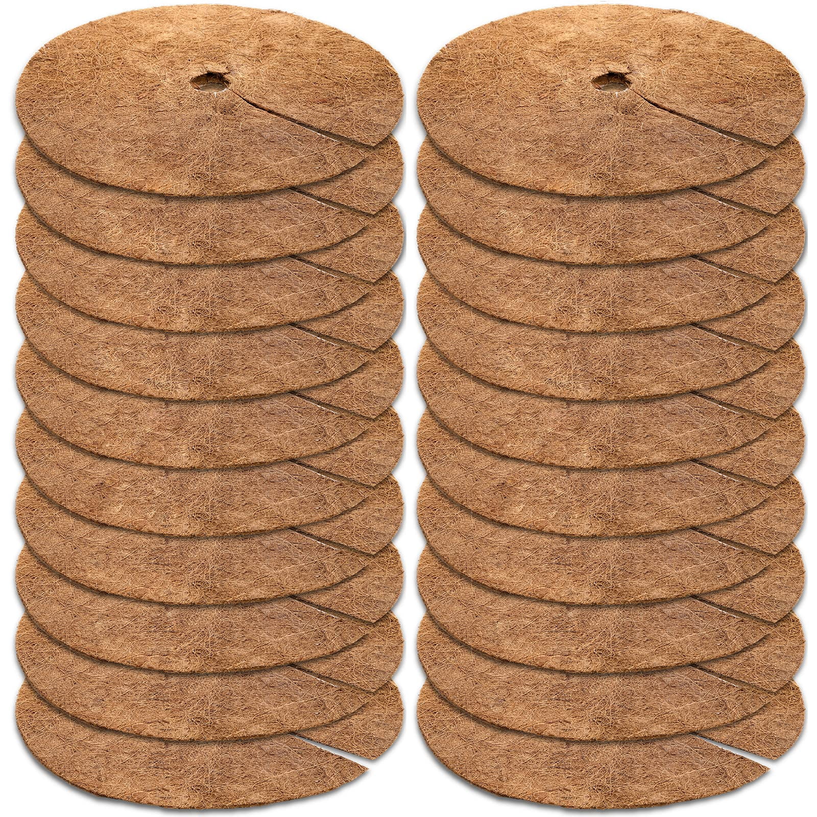 20 Pack 12 Inch Coconut Fibers Mulch Ring Tree Protector Mat, Plant Cover Mulch Mat Weed Mats Coco Coir Mulch Ring Mat for Cypress, Landscaping, Tree Disc Plant Cover, Soil Cover