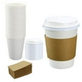 20Pack 12 oz White Paper Coffee Cups with Lids Disposable Drinking