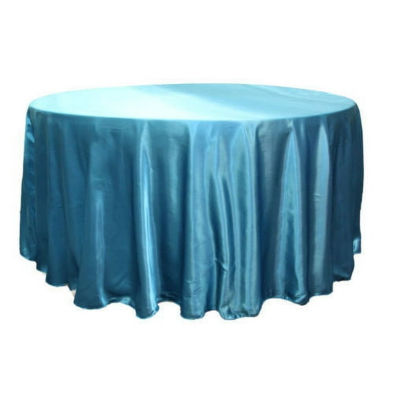 20 Pack 132" Inch round Satin Tablecloth 21 COLORS Table Cover Wedding Banquet", (Color: turquoise)