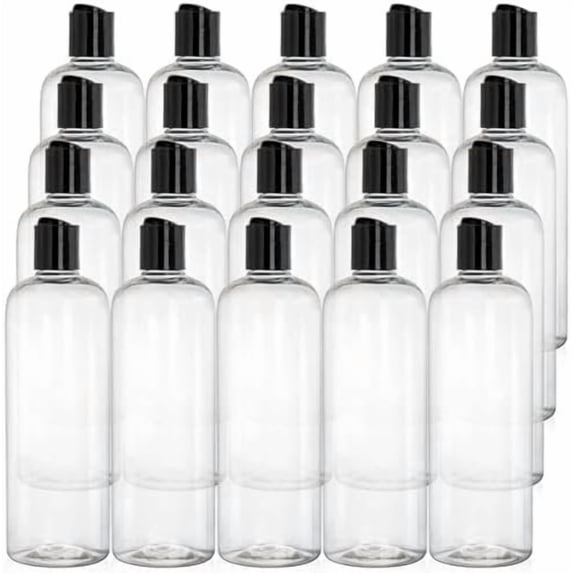 20 Pack 16oz Clear Plastic Empty Bottles with Disc Top Flip Caps ...