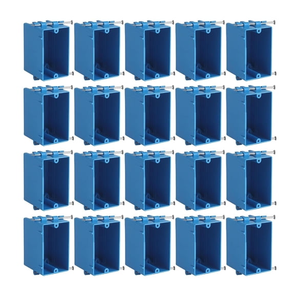 20 Pack 18 cu. in PVC Electrical Outlet Box Single Gang New Work Electrical Outlet Box, Junction Box 1 Gang,Switch Box for Residential Commercial,Blue (18 Cu.ln-20 Pack)