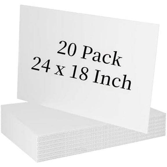 20 Pack 18'' x 24'' Large White Corrugated Plastic Sign Blank Board Double Sided for Garage Sale, Rent, Birthday Party, Guidepost Decorations$$Garden & Patio
