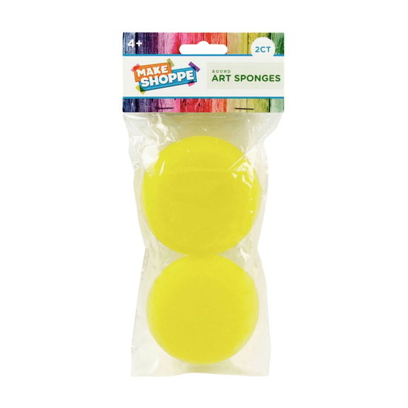 20 Pack 2.5 in Round Art Sponges, Versatile for Blending, Stenciling, Painting, Creating Soft Textures, Ideal for Crafts, Classroom Projects, DIY Home Décor, Creative Art, Bulk, Yellow