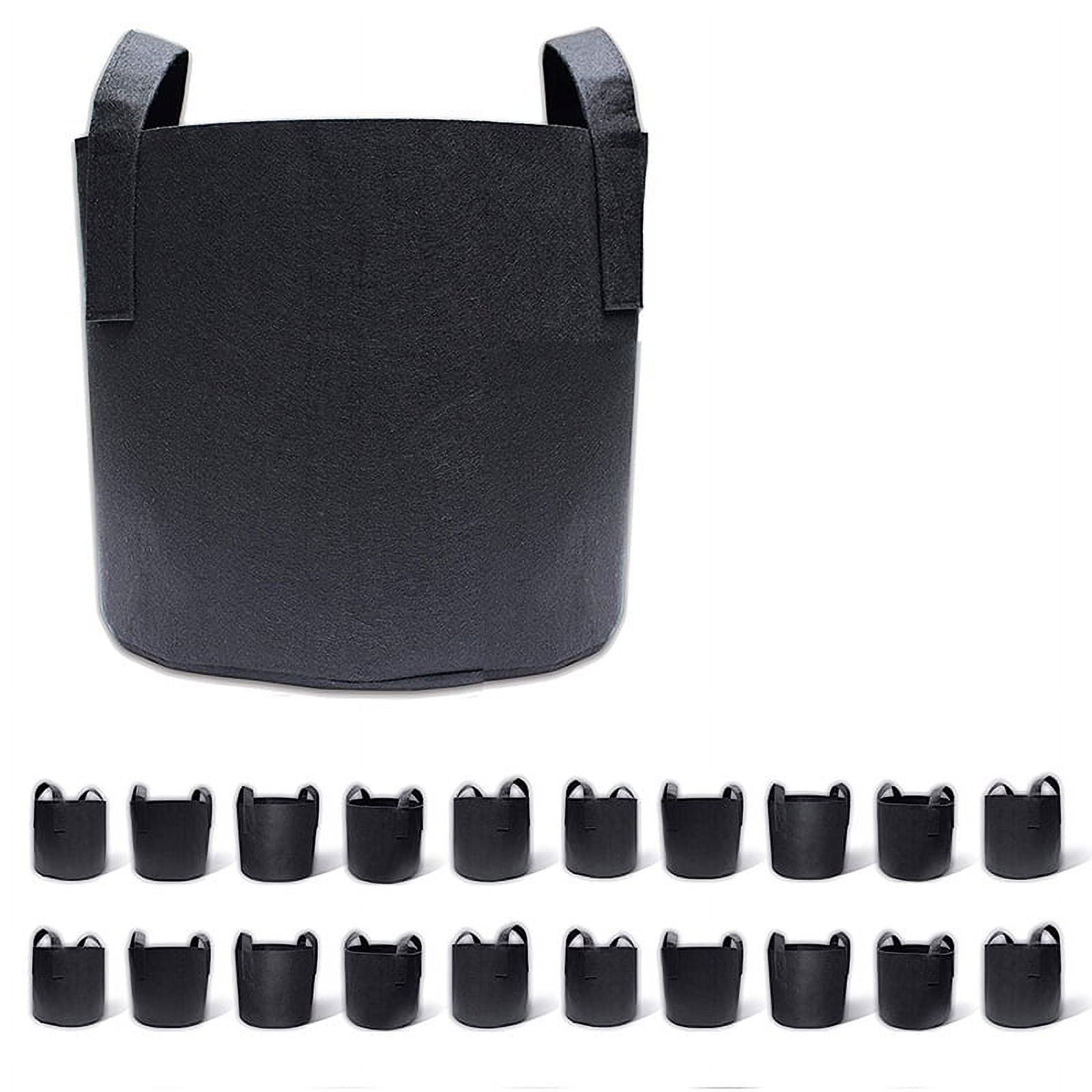 247 Garden - 3 Gallon Aeration Fabric Pots - Black with Handles - 5-Pa