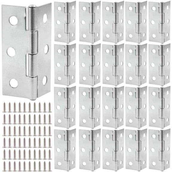 20 Pack 2 Inch Mini Hinges Butt Hinges, Stainless Steel Cabinet Hinges, Small Folding Door Hinge for Wooden Box, Crafts (Silver)