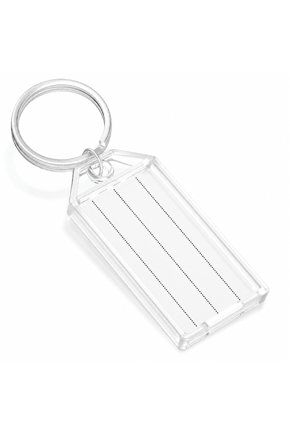 20 Pack 2 Inch Plastic Key Tags with Blank Labels Clear Covers and Split Rings