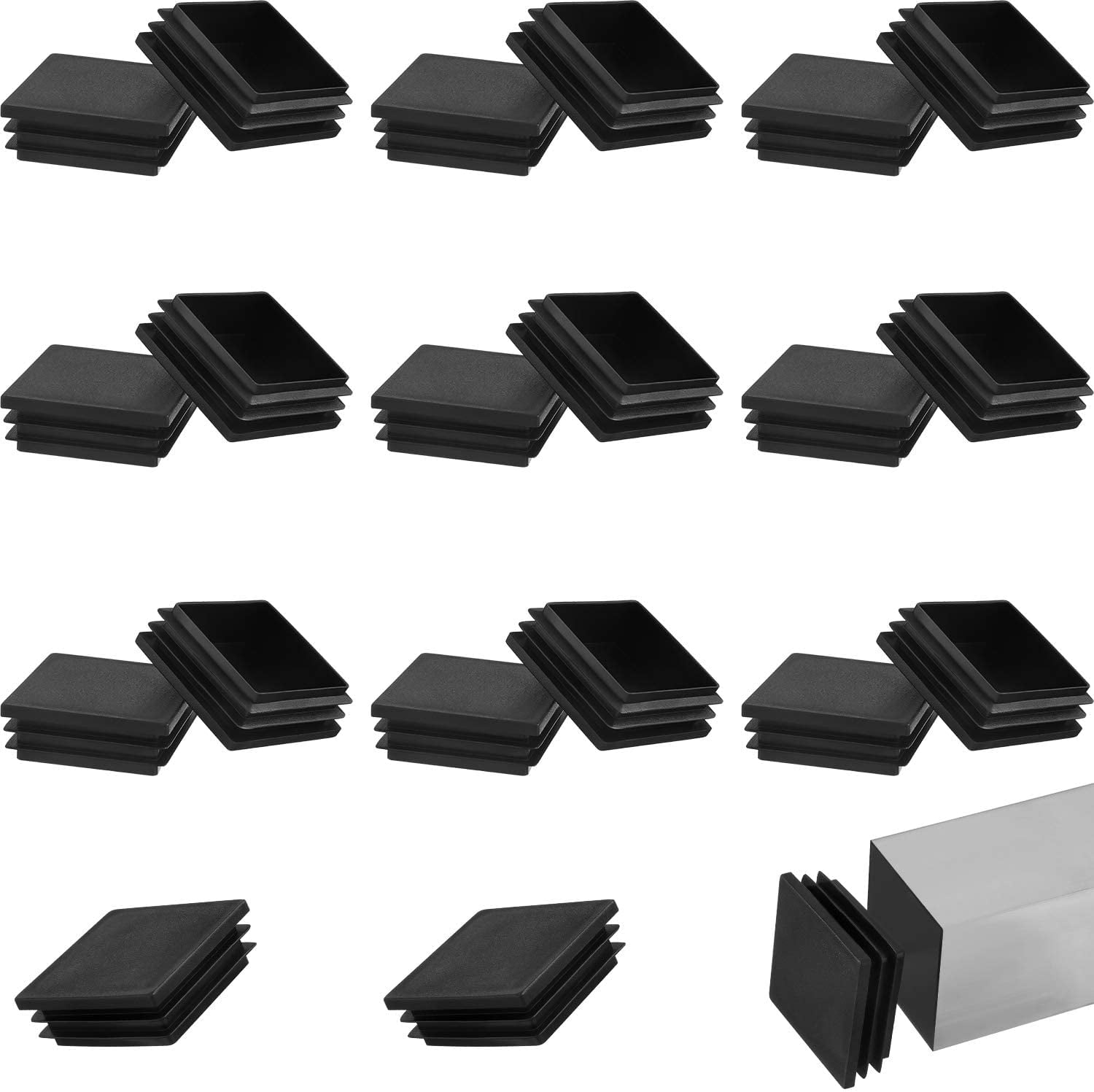 20 Pack 2 Inch Square Plastic Plugs Insert End Caps Square Tubing End ...