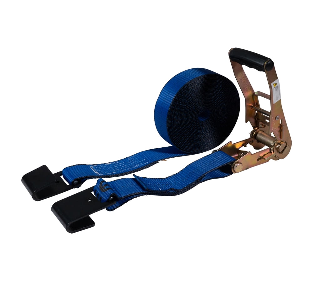 (20 Pack) 2" x 30' Ratchet Tie-Down Straps with Flat Hooks - Blue, Tiedown Ratchet Straps for flatbed, Truck, Trailers Pickup