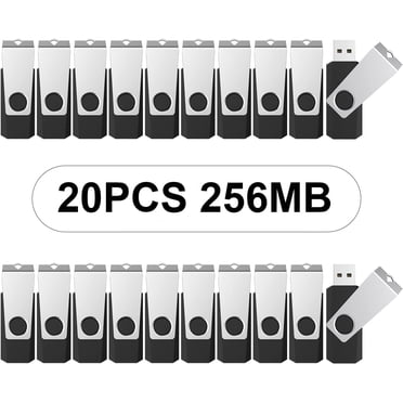 20/50 Lot 128MB 256MB 512MB USB 2.0 Swivel Flash Drives - Black U666 Thumb Drives