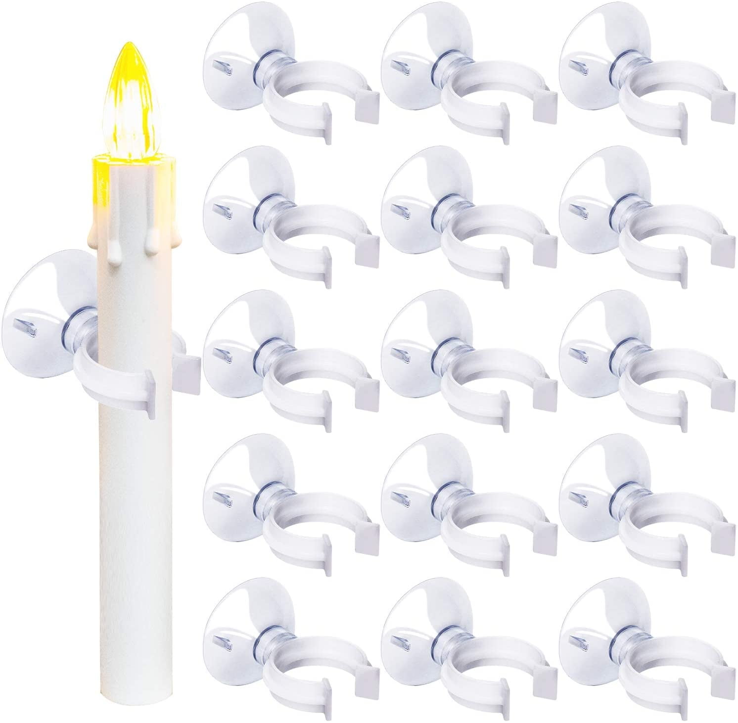 20 Pack 25mm Christmas Candle Holder Clamps - Window Candle Suction ...