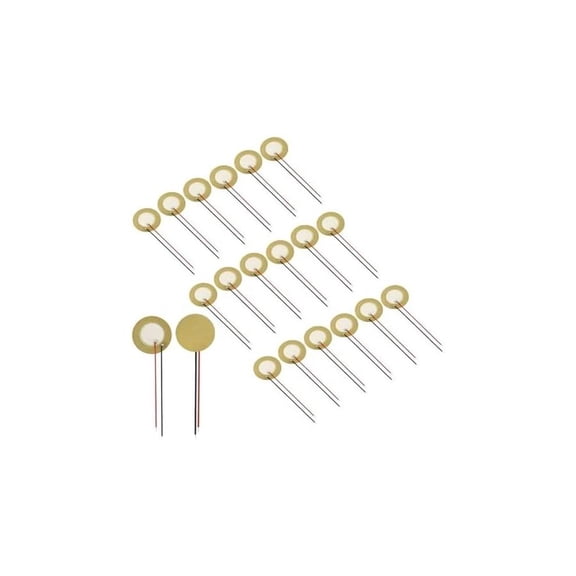 20 Pack 27mm Piezo Discs with Leads, Drum Trigger Piezo Elements | Acoustic Tran
