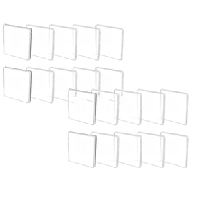 20 Pack 2x2 Inch Clear AcrylicMagnets with StrongAdhesive Backing, Stick Square Photo Frames for DIY Fridge, Whiteboard, Scrapbooking & Classroom Decor