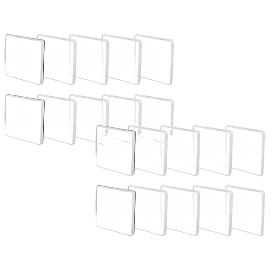 20 Pack 2x2 Inch Clear AcrylicMagnets with StrongAdhesive Backing, Stick Square Photo Frames for DIY Fridge, Whiteboard, Scrapbooking & Classroom Decor