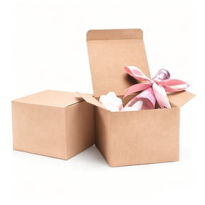 20 Pack 3.153.153.15 Inch Brown Cardboard Gift Boxes with Lids, Easy-to-Assemble Recyclable Boxes for Wedding, Bridesmaid Gifts & Crafts