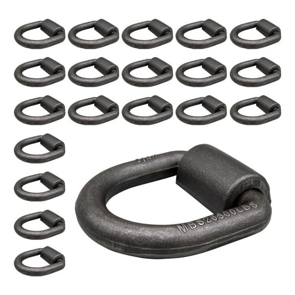 (20 Pack) 3/4" Heavy Duty Weld-On Forged D Ring 26,500Lbs