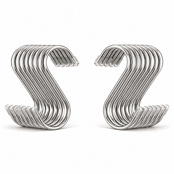 20 Pack 3.4" S Shaped Hooks Stainless Steel Metal Hangers Hanging Hooks for Kitchen, Work Shop, Bathroom, Garden