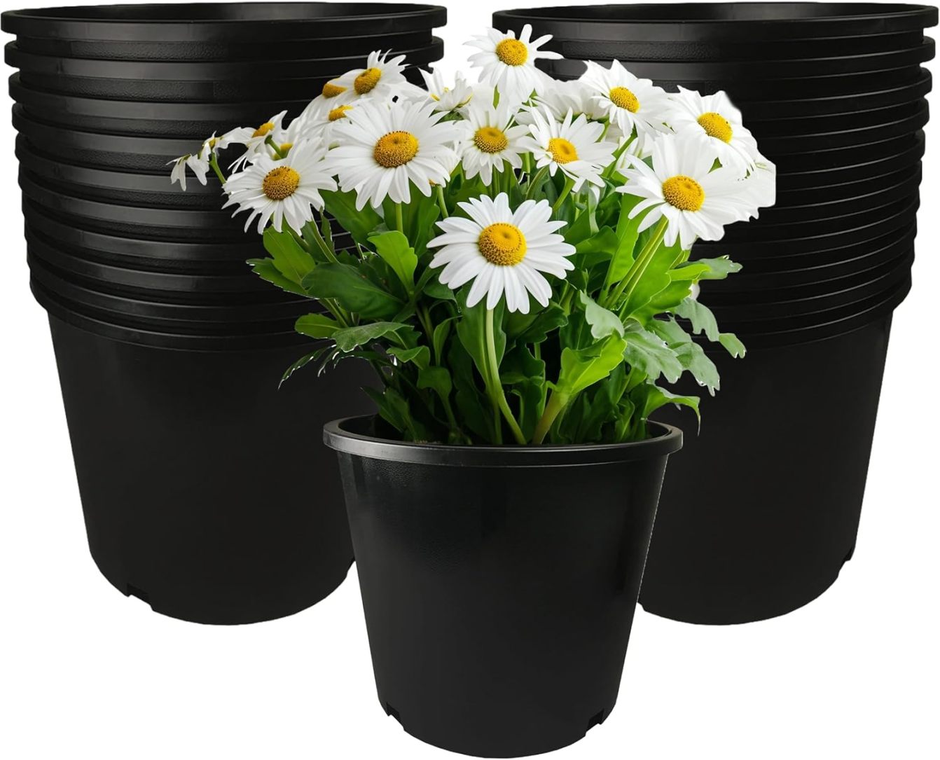 20-Pack 3 Gallon Premium Black Plastic Nursery Plant Container Garden ...