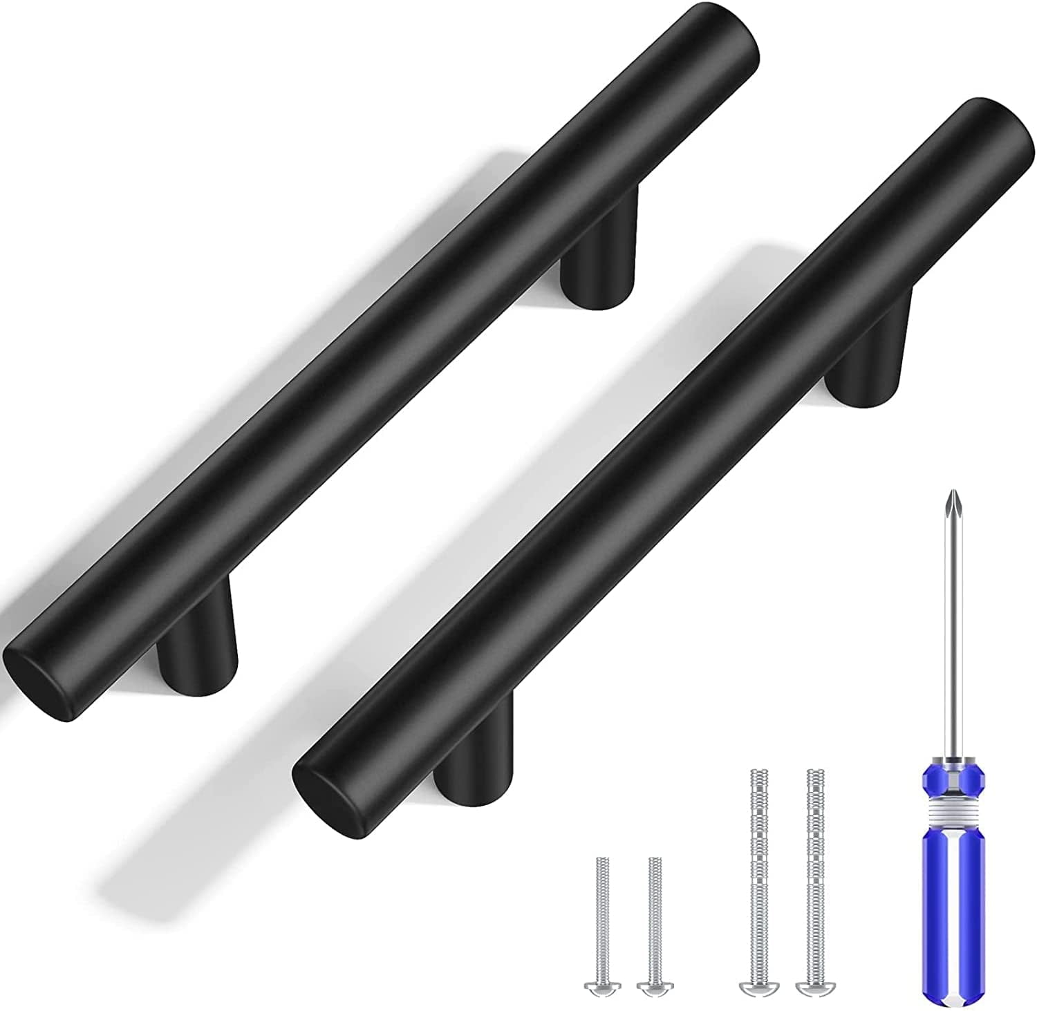 20 Pack | 3 Inch Center to Center Cabinet Handles Drawer Pulls for Kitchen Matte Black Cabinet Pulls Stainless Steel, 5" Length ( 3" Hole Center ) Kitchen Cabinet Hardware