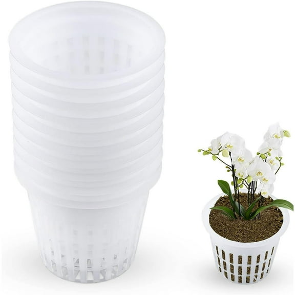 20 Pack 3 Inch Plastic Net Cups Pots, Small Hydroponics Growing Net Pots, Garden Slotted Mesh Net Cups for Hydroponics Aquaponics Orchids
