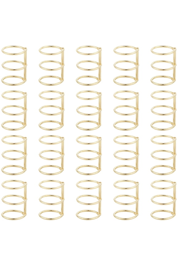 20 Pack 3 Ring Loose Leaf Binder Rings Gold Metal 1.57 x 1.2 Inch Snap Split Hinged Book Projects Finding Accessories for Notebook Photo Album Binding Spines Combs Diary DIY Making DIY