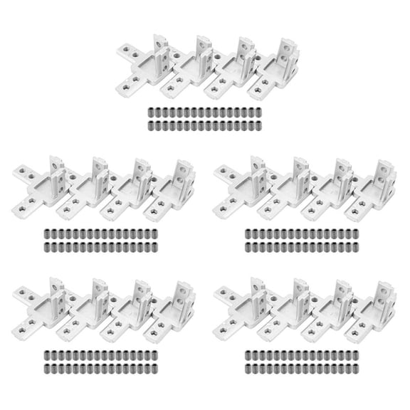 20-Pack 3030 Series 3-Way End Corner Bracket Connector,with Screws for Standard 8mm T Slot Aluminum Extrusion Profile