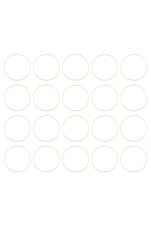 20 Pack 35mm Brass Hollow Circle Bezel Round Linking Rings(Light Gold)