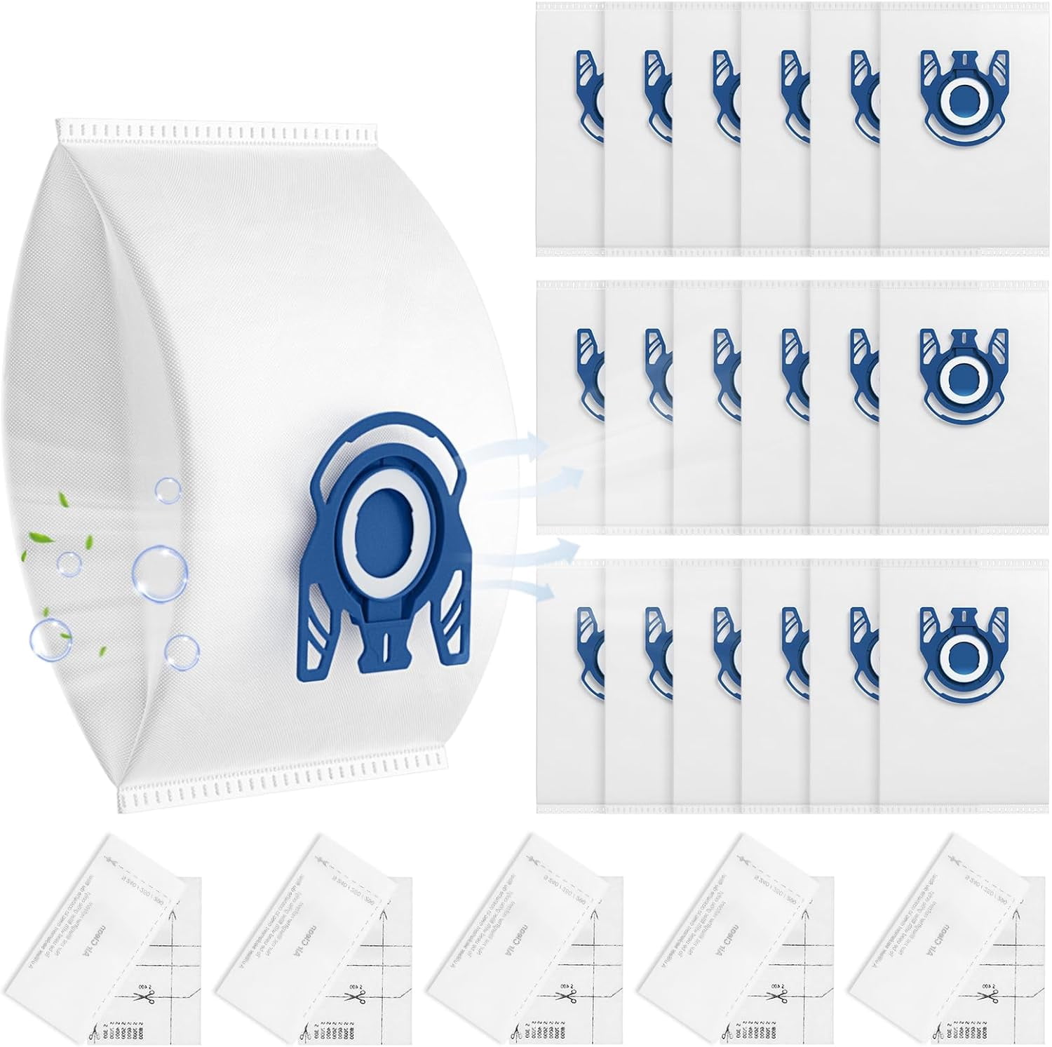 10 Pezzi Sacchetti per Miele Classic C1, Complete C1, C2, C3, S227, S240, S270, S400, S400i, S600, S800, S2, S5, con 3 Set di Filtri Dell'Aria e 1 Arancione Spazzola
