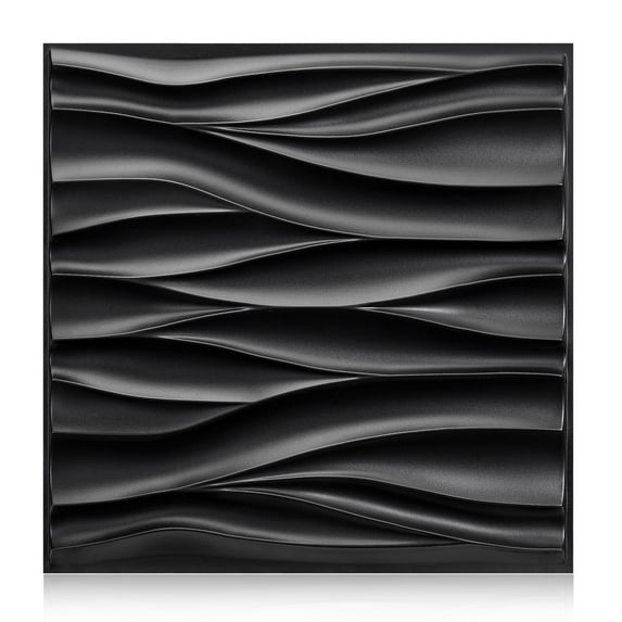 20 Pack 3D Wall Panels for Interior Wall Decor, 11.8''x11.8'' Black Accent Textured Wall Panels, Wall Covering Panles for Living Room, Gaming Room, TV Background, Cover 19.4 Sq.Ft