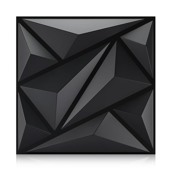 20 Pack 3D Wall Panels for Interior Wall Decor, 11.8''x11.8'' PVC Textured Panels, Black Accent Wall Panles for Living Room, Bedroom, TV Background