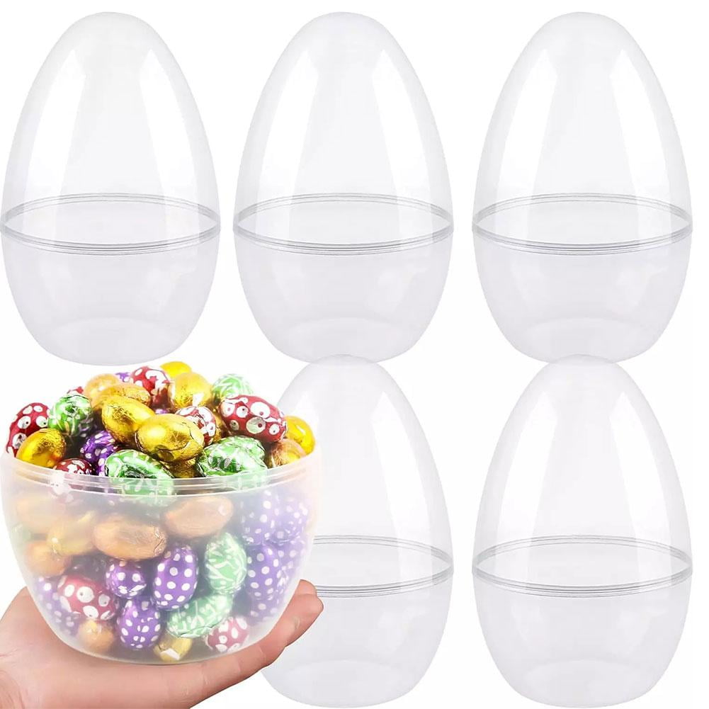 20 Pack 4.7 Inch Clear Plastic Easter Eggs, Large Transparent Empty Fillable Eggs for DIY Decor, Bulk Surprise Eggs for Easter Basket Stuffers Party Favors