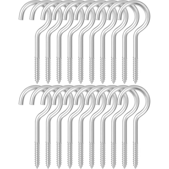 20 Pack 4 Inch Screw Hooks for Hanging Plants Hanger Hooks for Outdoor String Lights Hanging Eye Hooks Wall Wood Cabinet Ceiling Hooks for Light Plants Wind Chimes