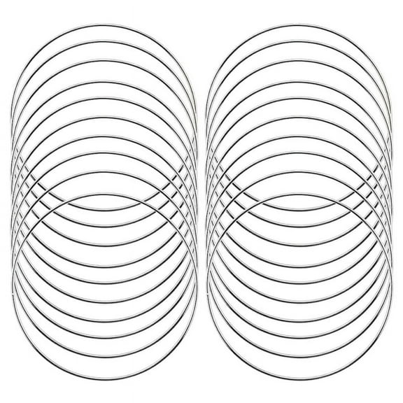 20 Pack 4 Inch Silver Dream Catcher Metal Rings Floral Hoops Wreath Macrame Creations Ring for Crafts DIY