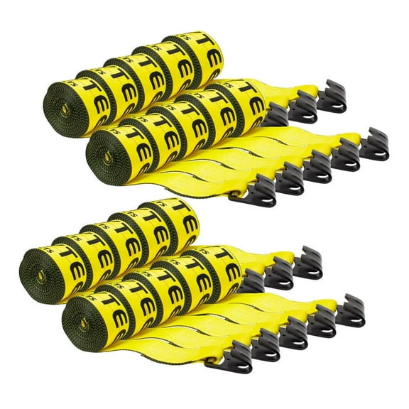 (20 Pack) 4" X40' Winch Straps w/Flat Hook, WLL 5400 Flatbed Tie Down Strap