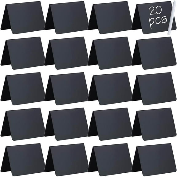 20 Pack 4"x3" Mini Chalkboard Signs for Food Buffet Party, Tabletop Small Chalkboard Signs Food Labels for Wedding Bakery Buffet, Easy to Write and Wipe Off